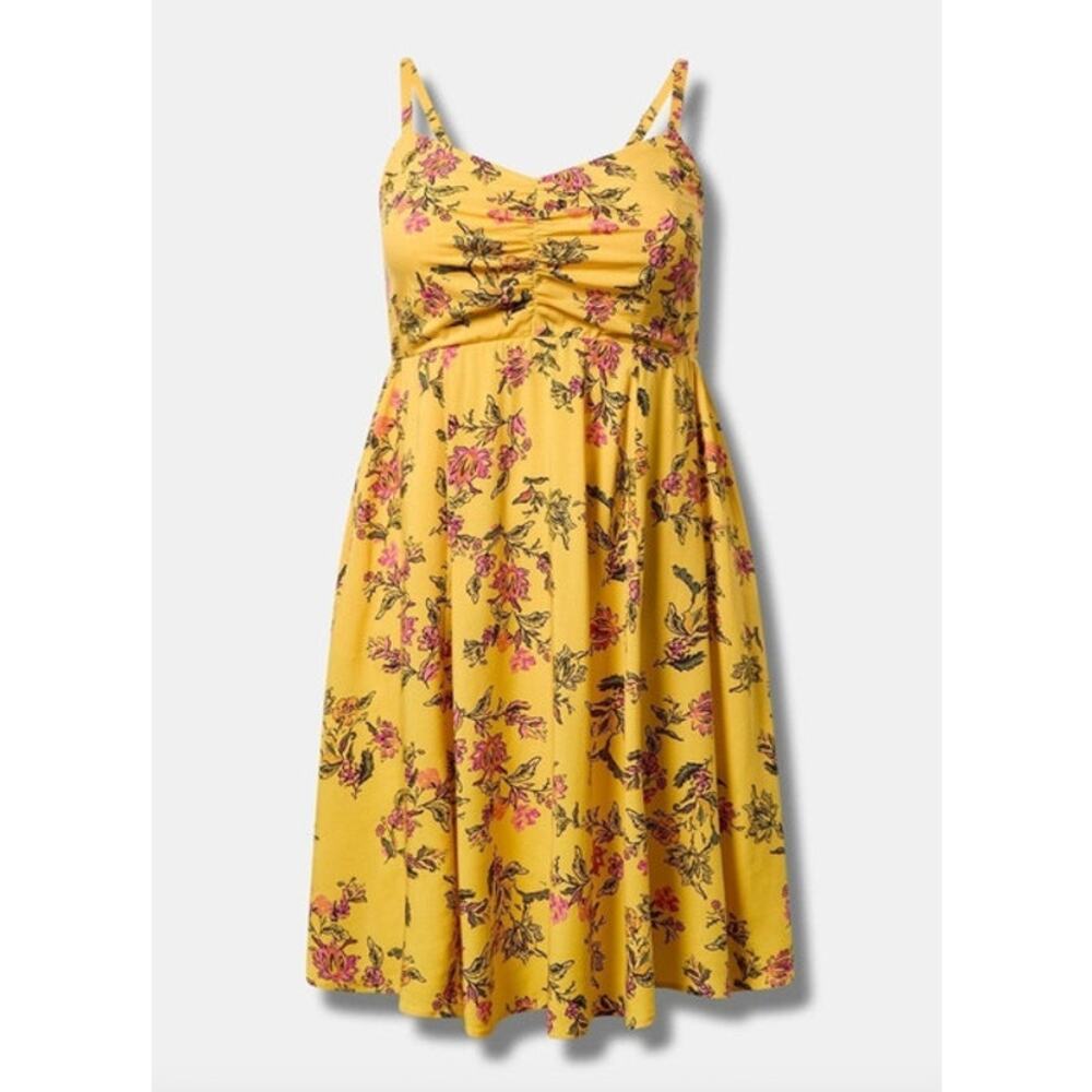 2/$30 TORRID Mini Dress Size 1X / Size 1 Mini Challis Skater - Picture 4 of 11